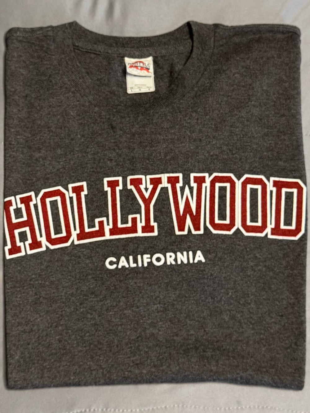Hollywood California Men's Dark Gray Graphic t-shirt.